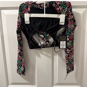 Floral Long Sleeve Bikini Set